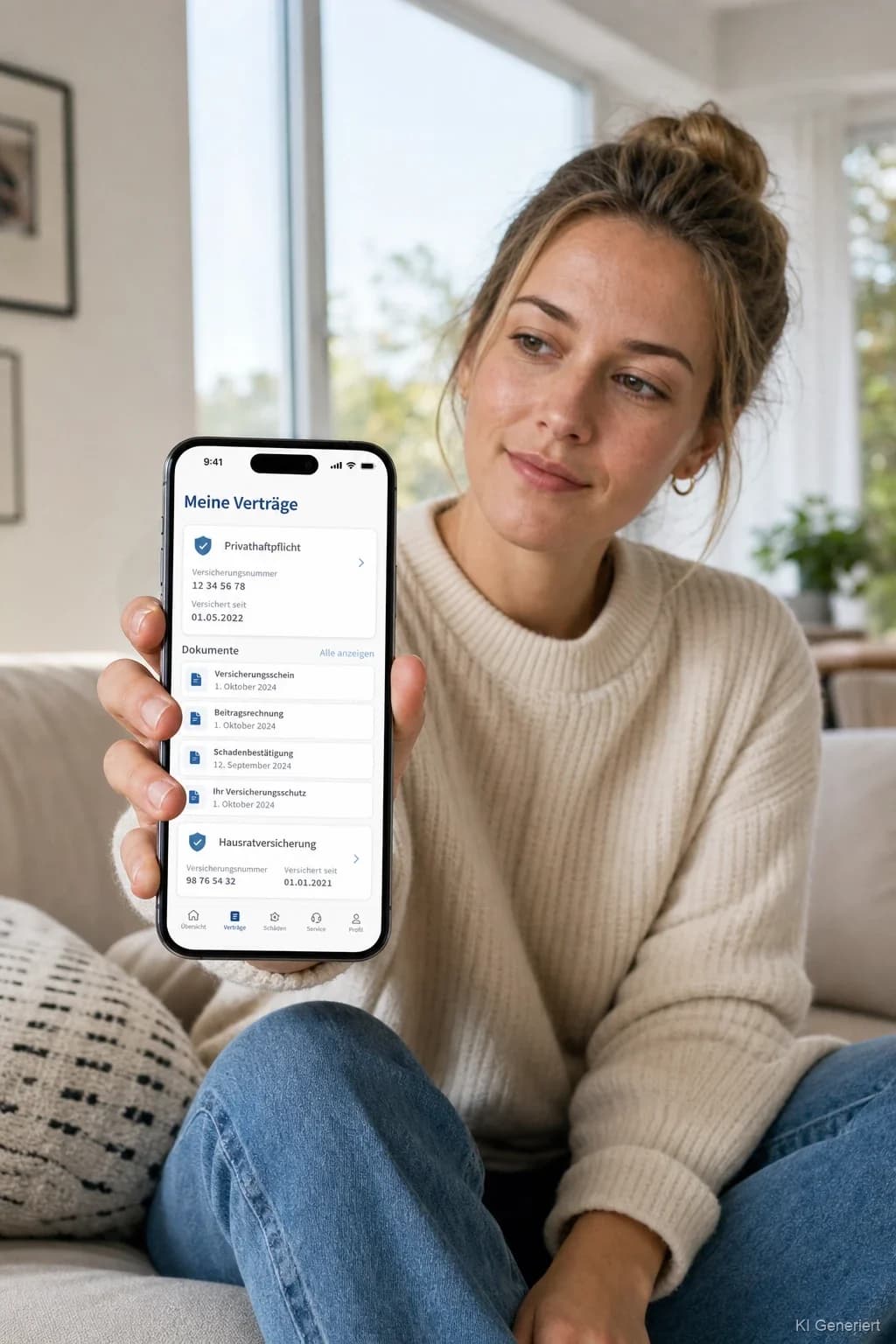 Person hält Smartphone mit der milü App in der Hand